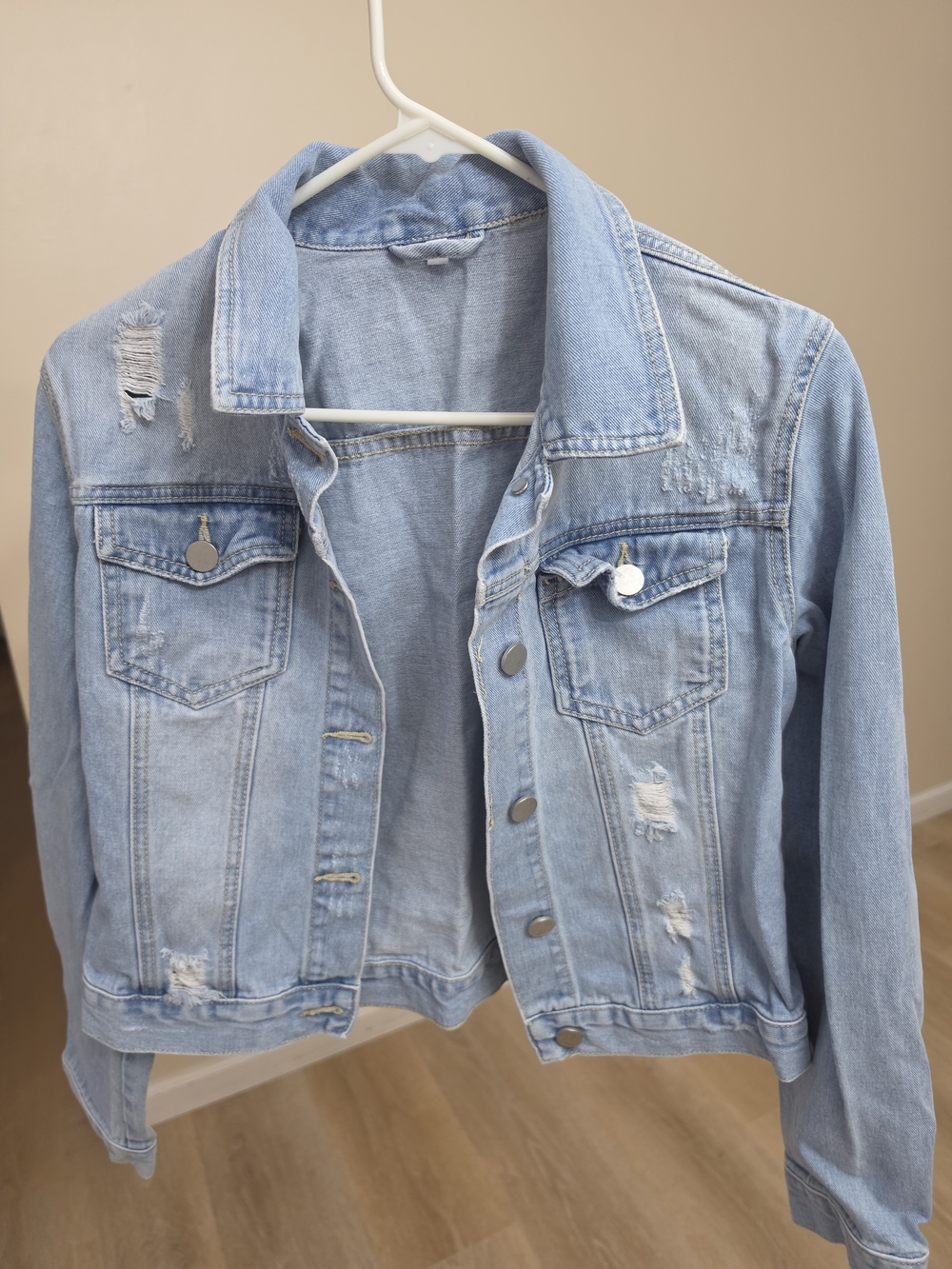 Light Blue Distressed Denim Jacket